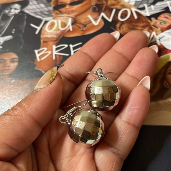 Disco Mirror Ball Drop Earrings - Picture 13 of 17